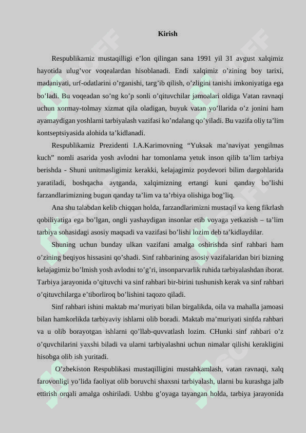 Sinfdan tashqari tarbiyaviy ishlarning mazmuni, shakli va metodlari 2