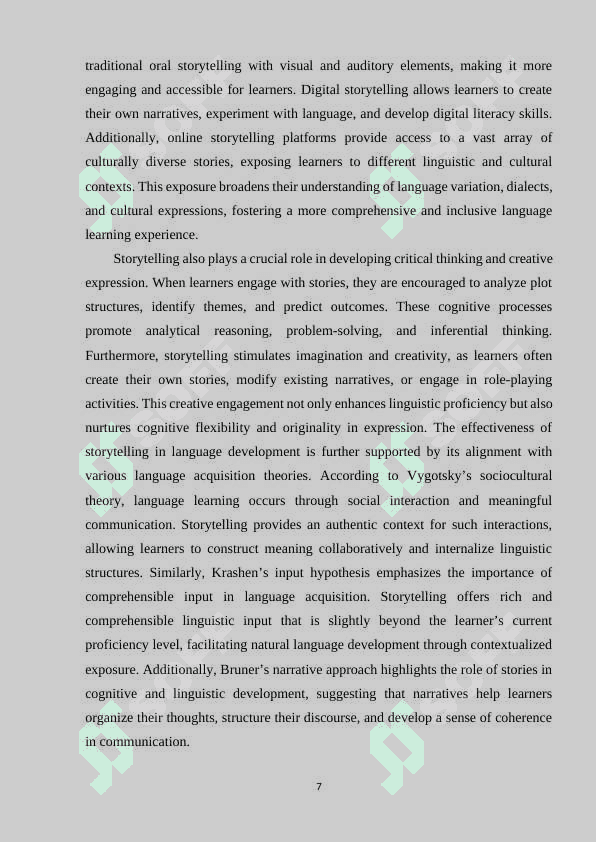 The role of storytelling in improving Speaking and Listening skills. 7