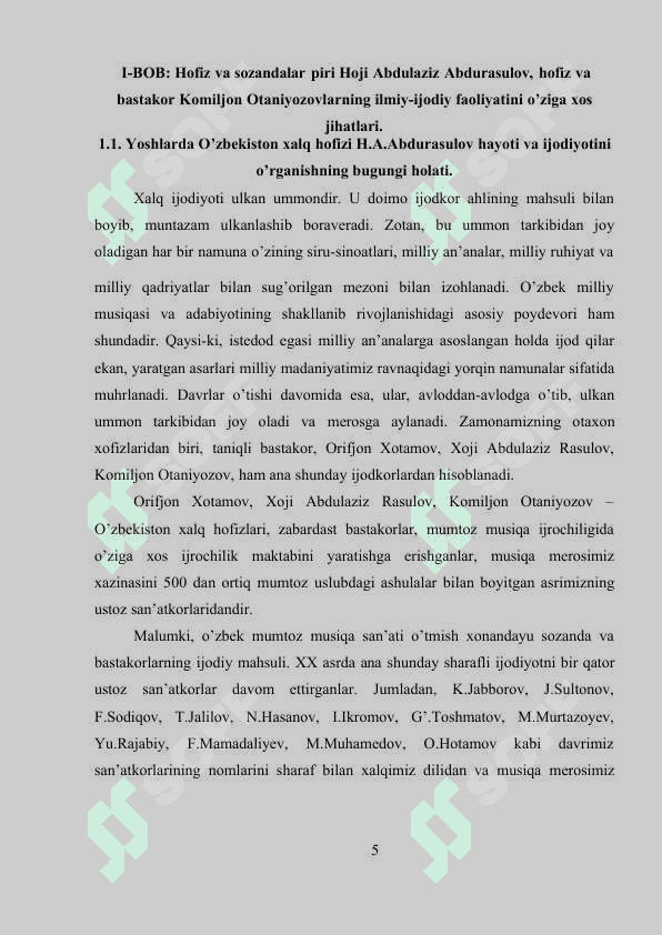O'ZBEK BASTAKORLARI 6