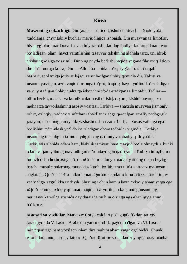 Islom dinida tarbiyaviy fikrlar 2