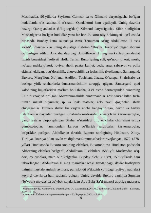 Shayboniylar davlatida yer mulk Shayboniylar davlatida sud-huquq tizimi 8
