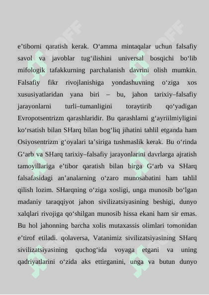 SHarq va G’arb falsafasida insonmasalasi. 3