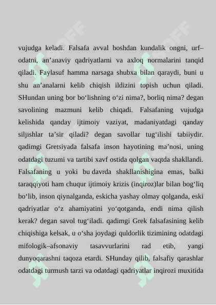 SHarq va G’arb falsafasida insonmasalasi. 5