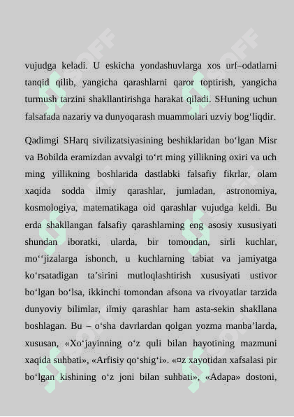 SHarq va G’arb falsafasida insonmasalasi. 6
