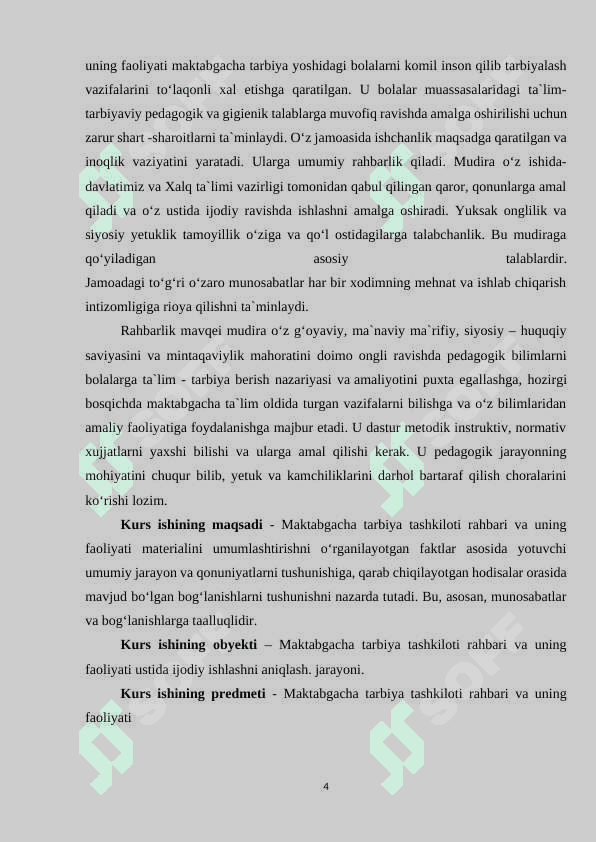 Maktabgacha tarbiya tashkiloti rahbari va uning faoliyati 4