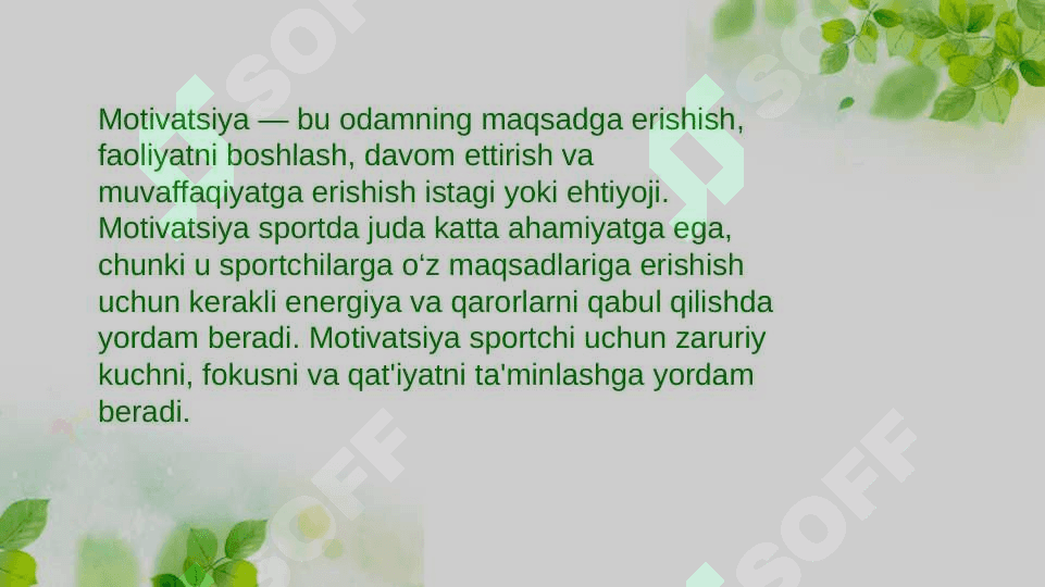 Motivatsiya va uning sportdagi ahamiyati 2
