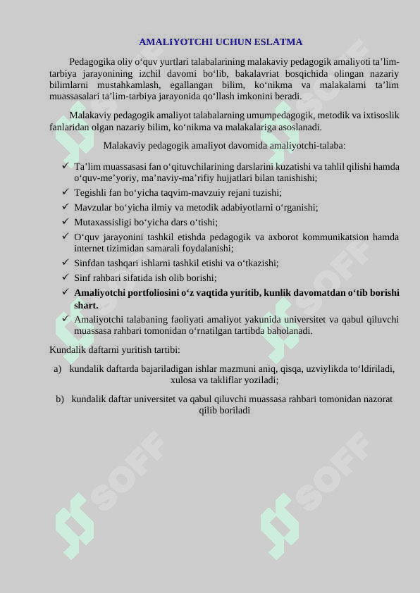 Malakaviy pedagogik amaliyot 3