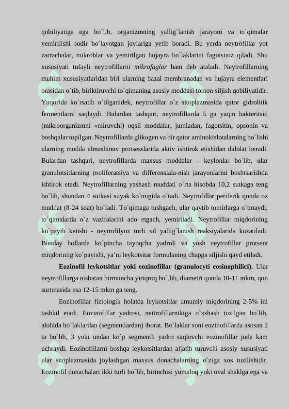 Leykotsitlar (leucocyti) 6