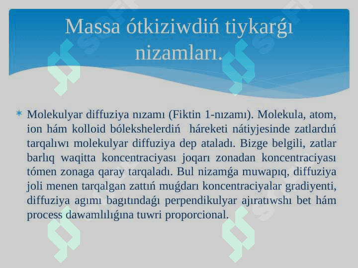 MASSA ÓTKERIWDIŃ TIYKARǴI NIZAMLARI 3