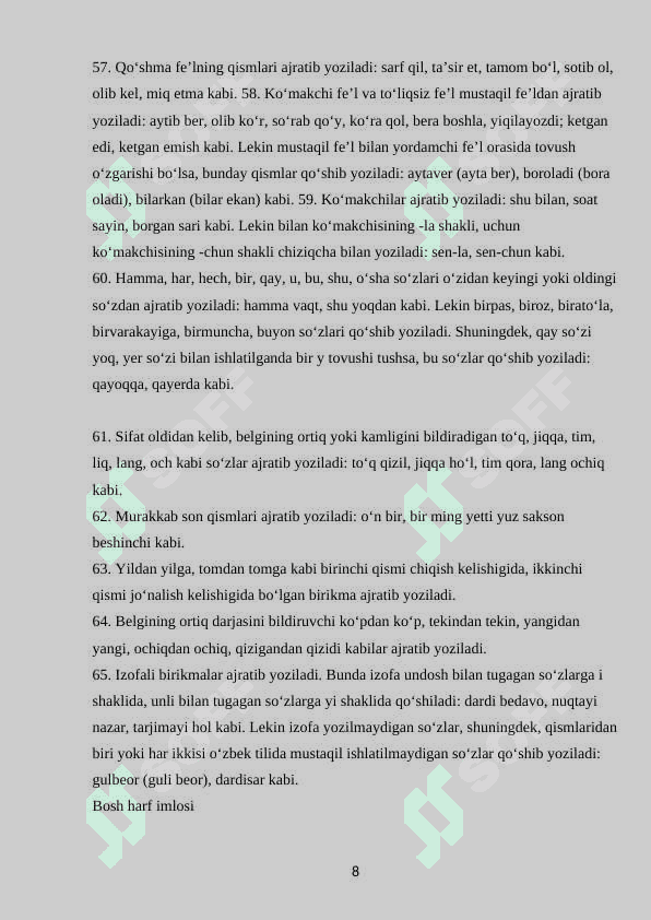 Matnlarni imloviy tahlil qilish 8