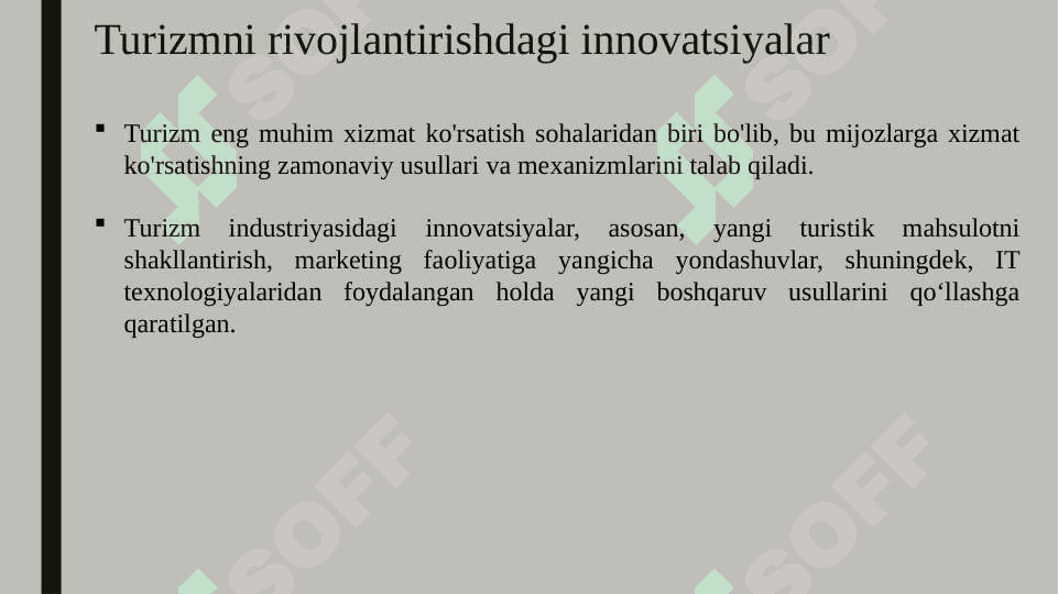 Turizmda innovatsiyalar 2