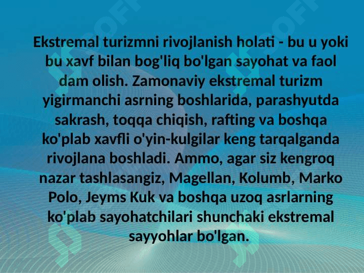 Mavzu: Ekstremal turizm turlari 3