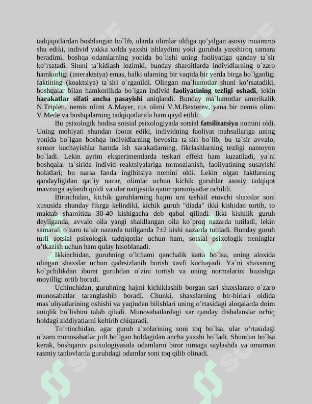 Kichik guruhlar klassifikatsiyasi 3