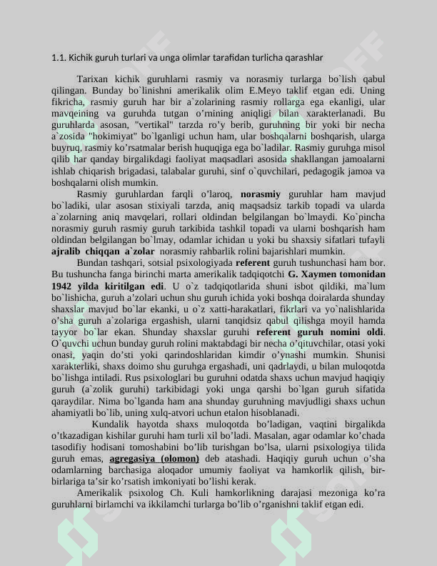 Kichik guruhlar klassifikatsiyasi 6