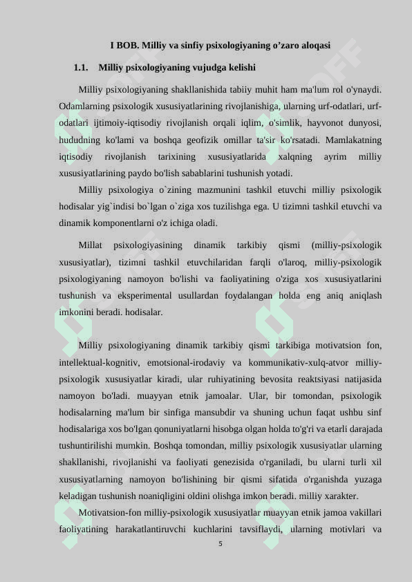 Milliy va sinfiy psixologiya 5