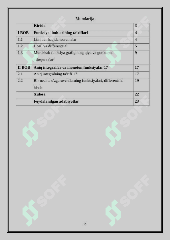 Funksiya limitining ta’riflari. Murakkab funksiyaning limiti monoton funksiyaning limiti 2