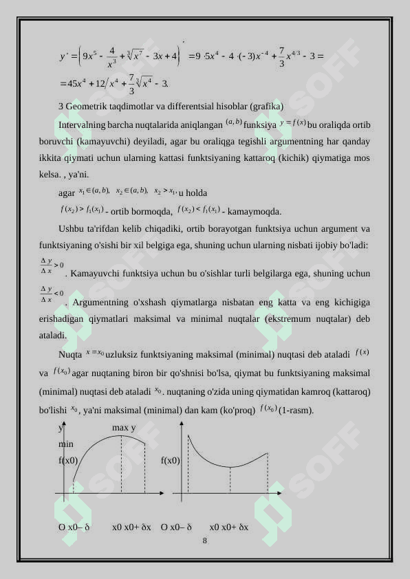 Funksiya limitining ta’riflari. Murakkab funksiyaning limiti monoton funksiyaning limiti 8