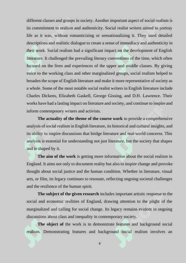 SOCIAL REALISM IN ENGLISH LITERATURE 4