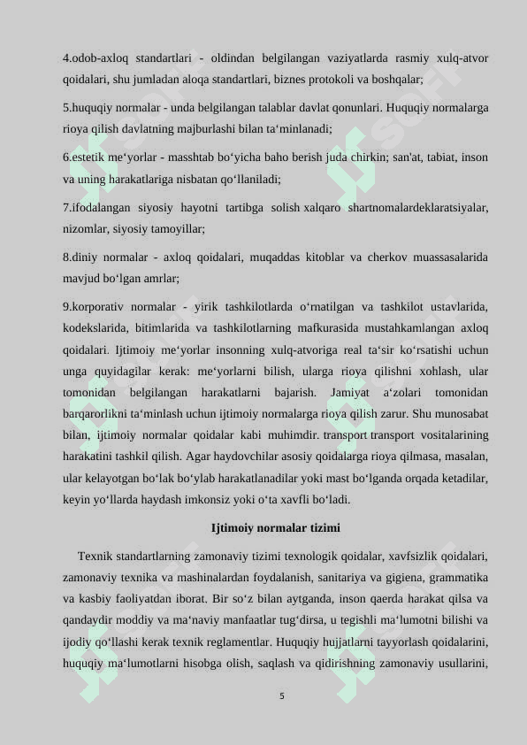 Ijtimoiy  normalar  tushunchasi  va  ularning  tasnifi 5