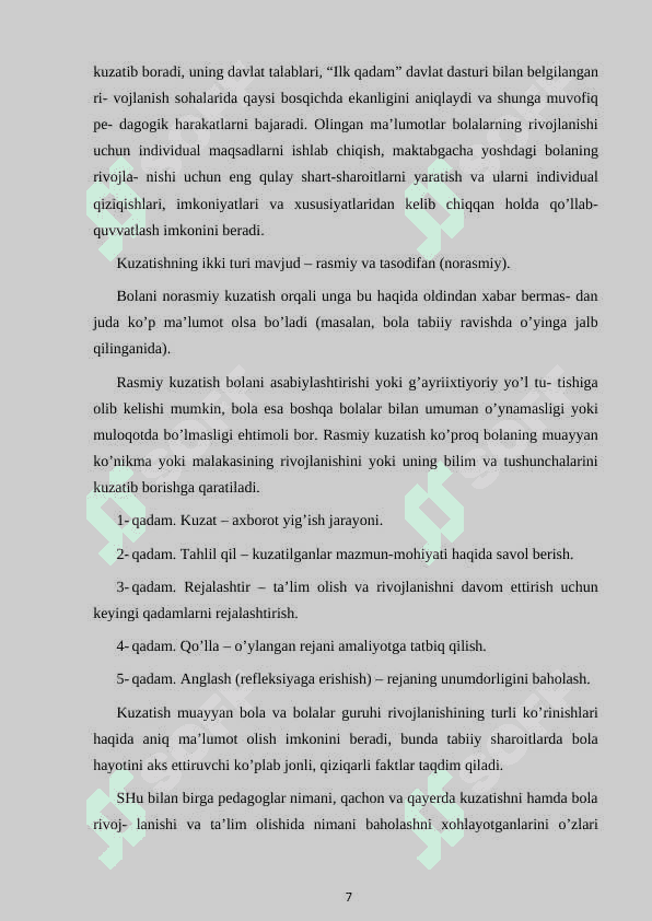 Maktabgacha ta'limda kuzatish va baholash 7