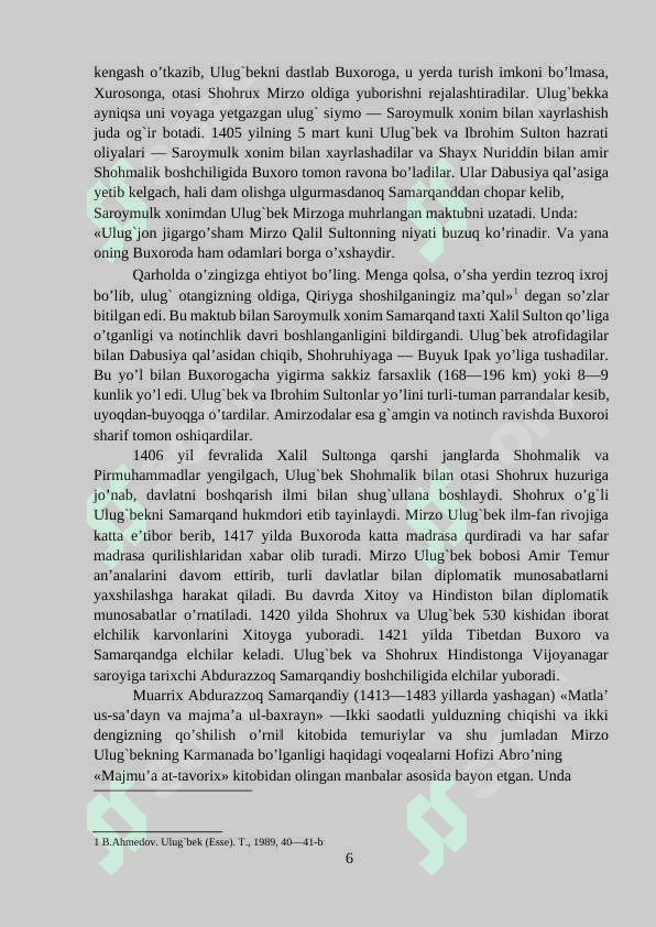 “TARIXI ARBA ULUS” ASARI TARIXIY MANBA SIFATIDA 6
