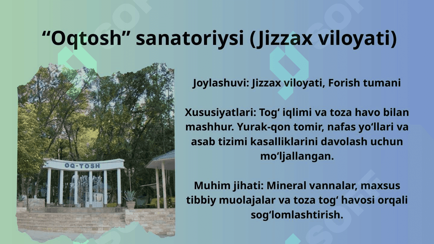 Sog‘lomlashtirish turizmi: O‘zbekistondagi mineral va termal buloqlar 6