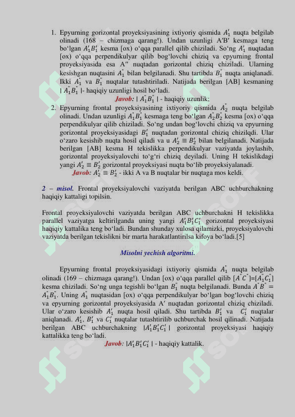 Tekis parallel harakat usuli. 2