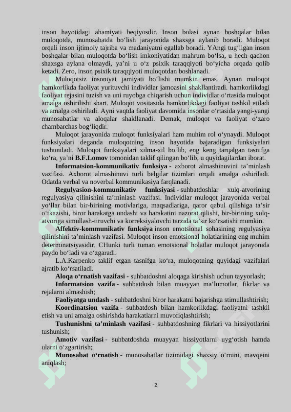 : PSIXOLOGIK MULOQOT. INSON VA “MASHINA” MULOQOTI. 2
