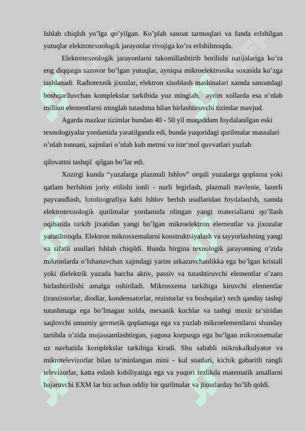Elektrotexnologiya to’g’risida tushuncha. 3