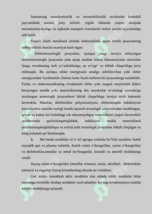 Elektrotexnologiya to’g’risida tushuncha. 4
