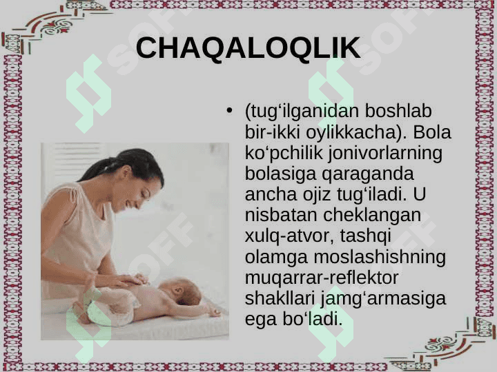 Go‘daklikdagi psixologik rivojlanish asoslari va xususiyatlari 8