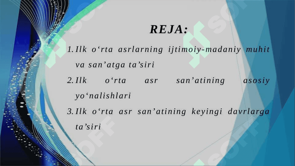 Ilk o'rta asrlarda san'at rivoji 2