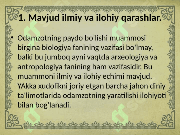 Insoniyatning paydo bo’lishi va ilk gominitlar 3