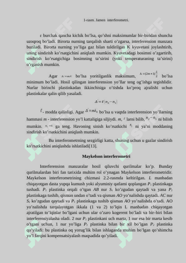 Maykelson interferometri. Ko’p nurli interferensiya 3