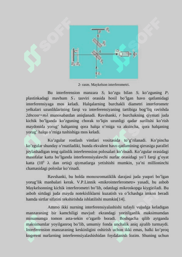 Maykelson interferometri. Ko’p nurli interferensiya 4