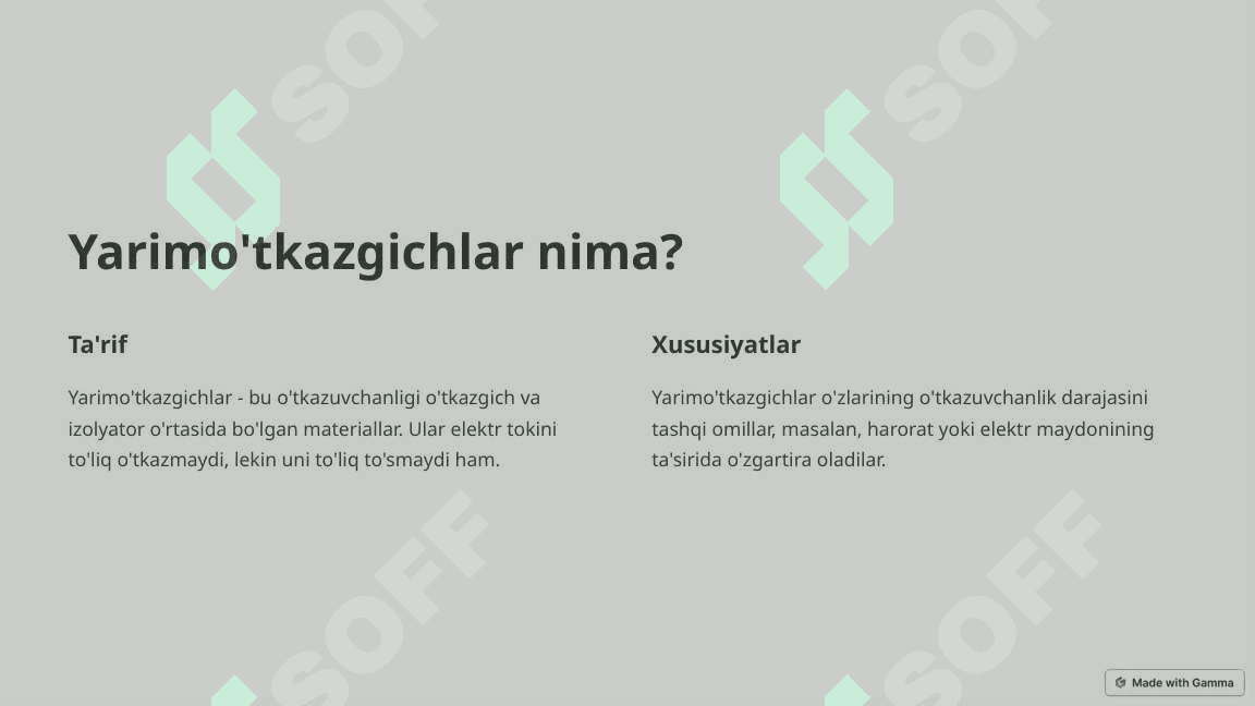 Tranzistorlar va yarim o'tkazgichlar 2