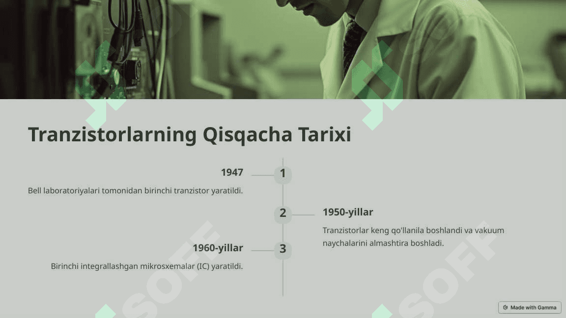 Tranzistorlar va yarim o'tkazgichlar 3