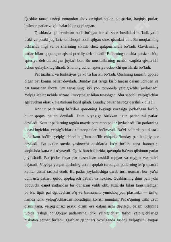 Qushlarning individual rivojlanish xususiyatlari 4