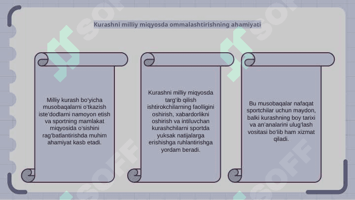 Milliy kurash bo'yicha musobaqalar o'tkazish 6