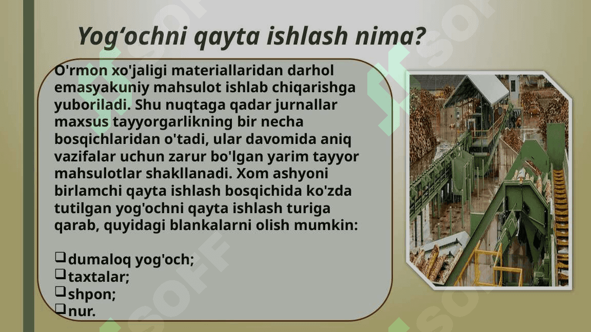 Yog’och materiallari va ularning turlari 7