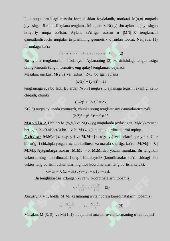 Tеkislikda analitik gеomеtriya. To'g'ri chiziq tеnglamalari 3