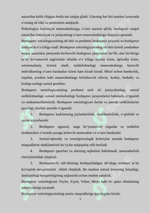 Sotsial tashkilotlar faoliyatini boshqarish 5