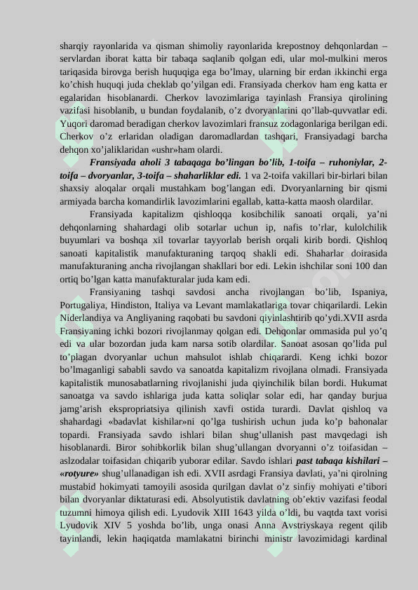 FRANSIYA XVII ASRNING IKKINCHI YARMI - XX ASR BOSHIDA 3