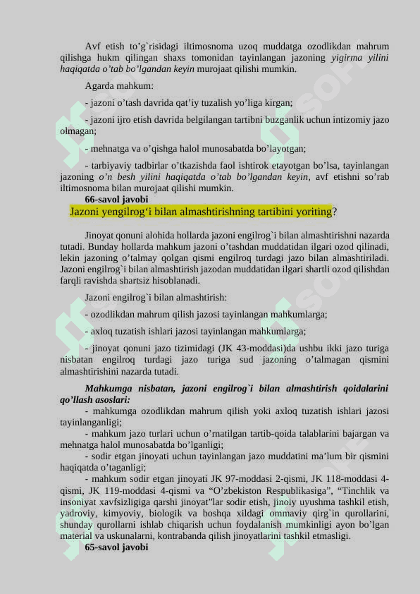 Jinoyat huquqidan testlarga javob 3