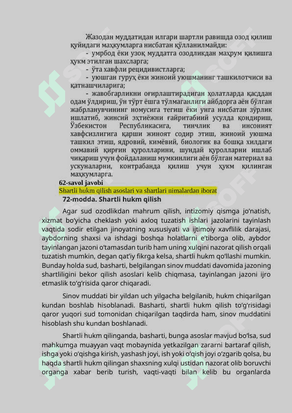 Jinoyat huquqidan testlarga javob 6