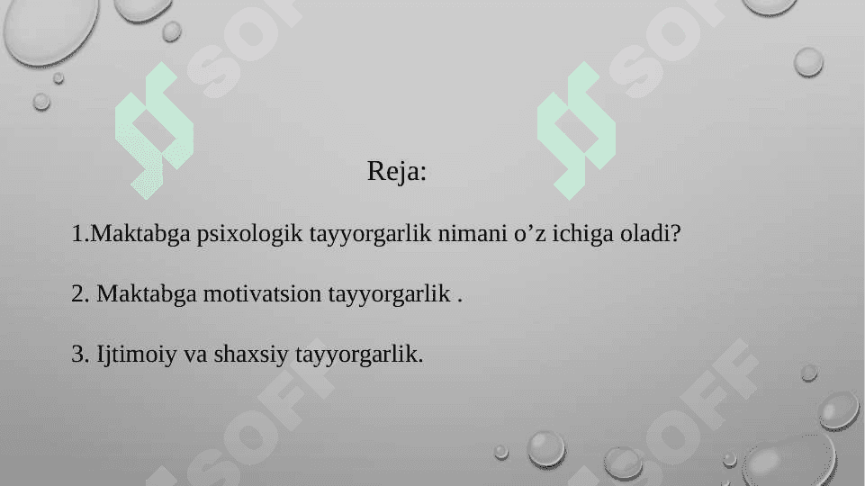 Bolaning maktabga psixologik tayyorgarligi 2
