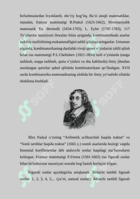 Kombinatorik masalalar va tartiblangan to‘plamlar. Nyuton binomi 6
