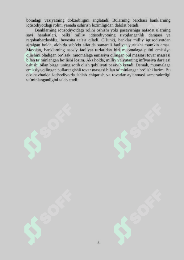 TIJORAT BANKLARI VA ULARNING VAZIFALARI 8
