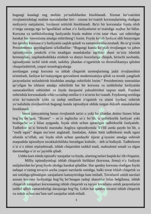 Iqtisodiy xarajatlar va foyda. 3