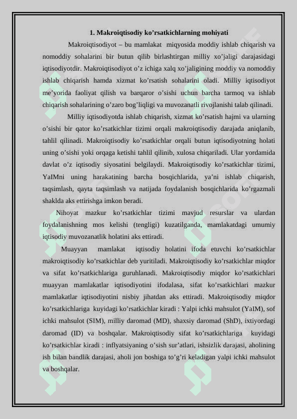Asosiy makro iqtisodiy ko'rsatgichlari 2